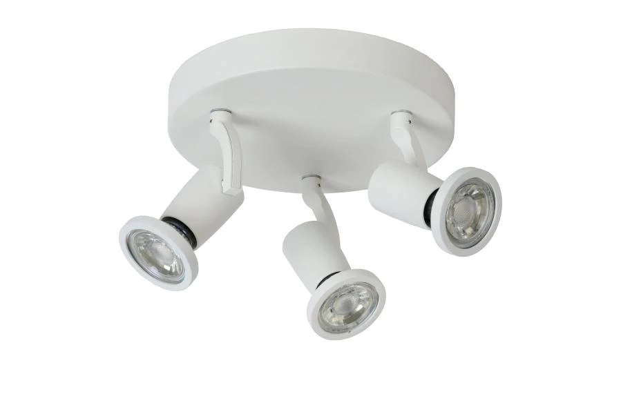 Lucide JASTER-LED - Spot plafond - Ø 20 cm - LED - GU10 - 3x5W 2700K - Blanc - éteint